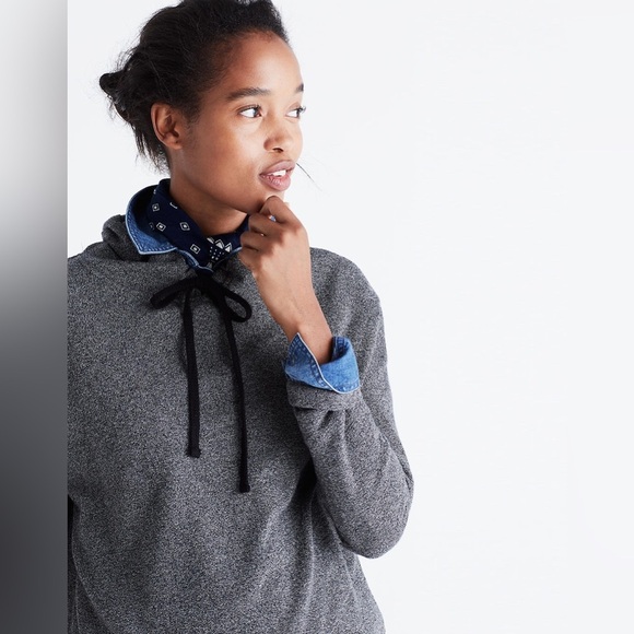 Madewell Short Hoodie Heathered Grey Size Medium - Picture 3 of 7